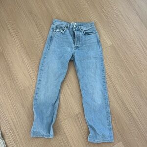 Agolde Blue Straight Leg Jeans Classic Style